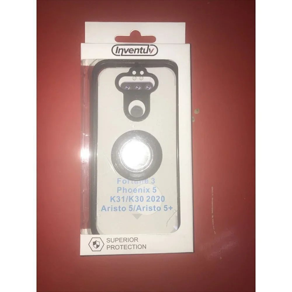 LG K31, ARISTO 5 & FORTUNE 3 INVENTUV ~ Clear And Black HYBRID CASE